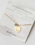 Birth Flower Necklace with Birth Stone | 18k Gold-Plated