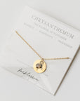 Birth Flower Necklace with Birth Stone | 18k Gold-Plated