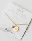 Birth Flower Necklace with Birth Stone | 18k Gold-Plated