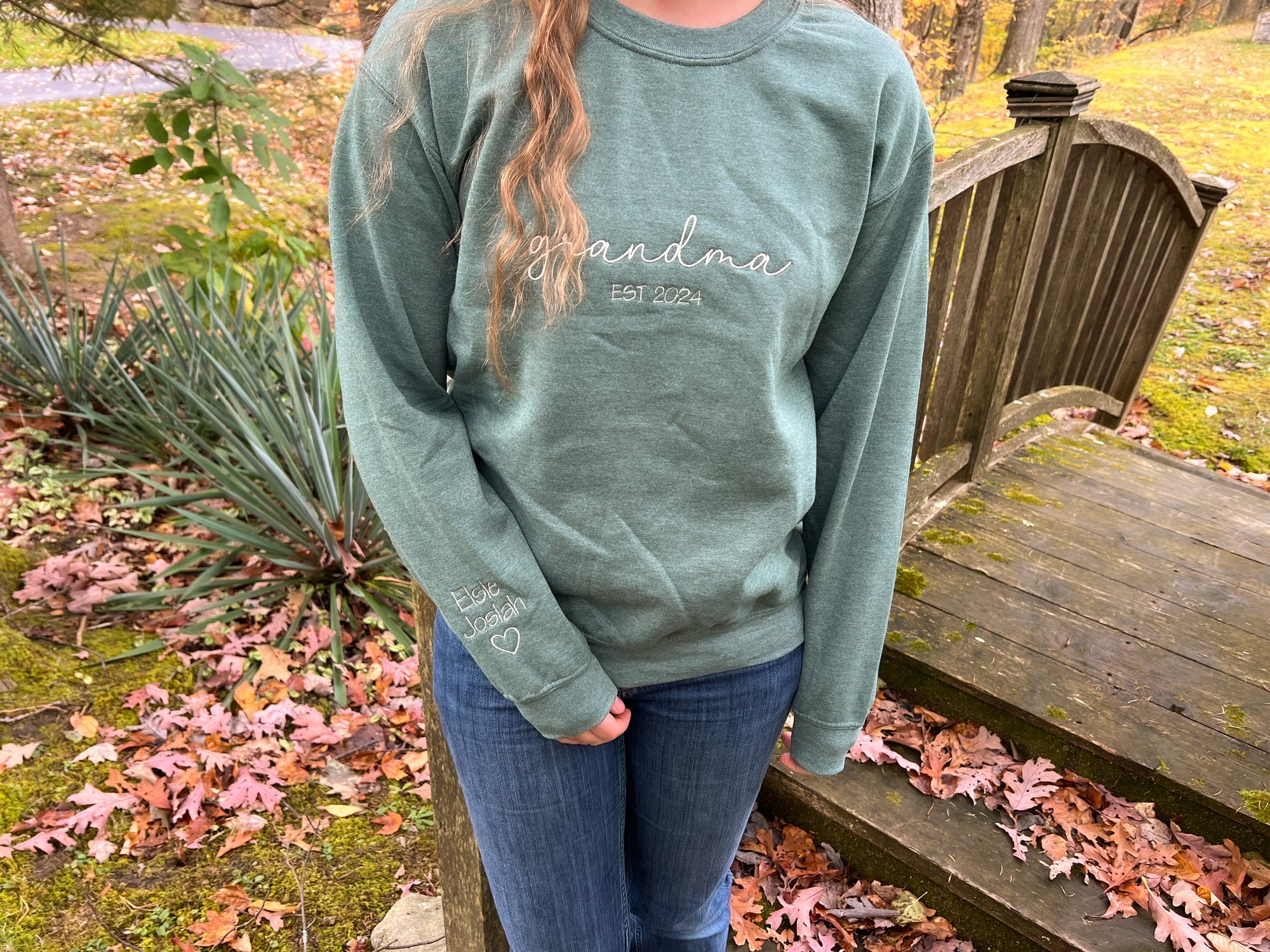 Custom Grandma Embroidered Sweatshirt