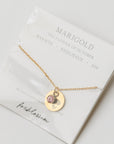 Birth Flower Necklace with Birth Stone | 18k Gold-Plated