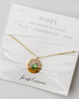 Birth Flower Necklace with Birth Stone | 18k Gold-Plated