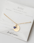 Birth Flower Necklace with Birth Stone | 18k Gold-Plated