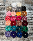 Satin flower color option chart displayed.