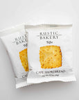 Two packages of Rustic Bakery Cafe Shortbread on a light gray background