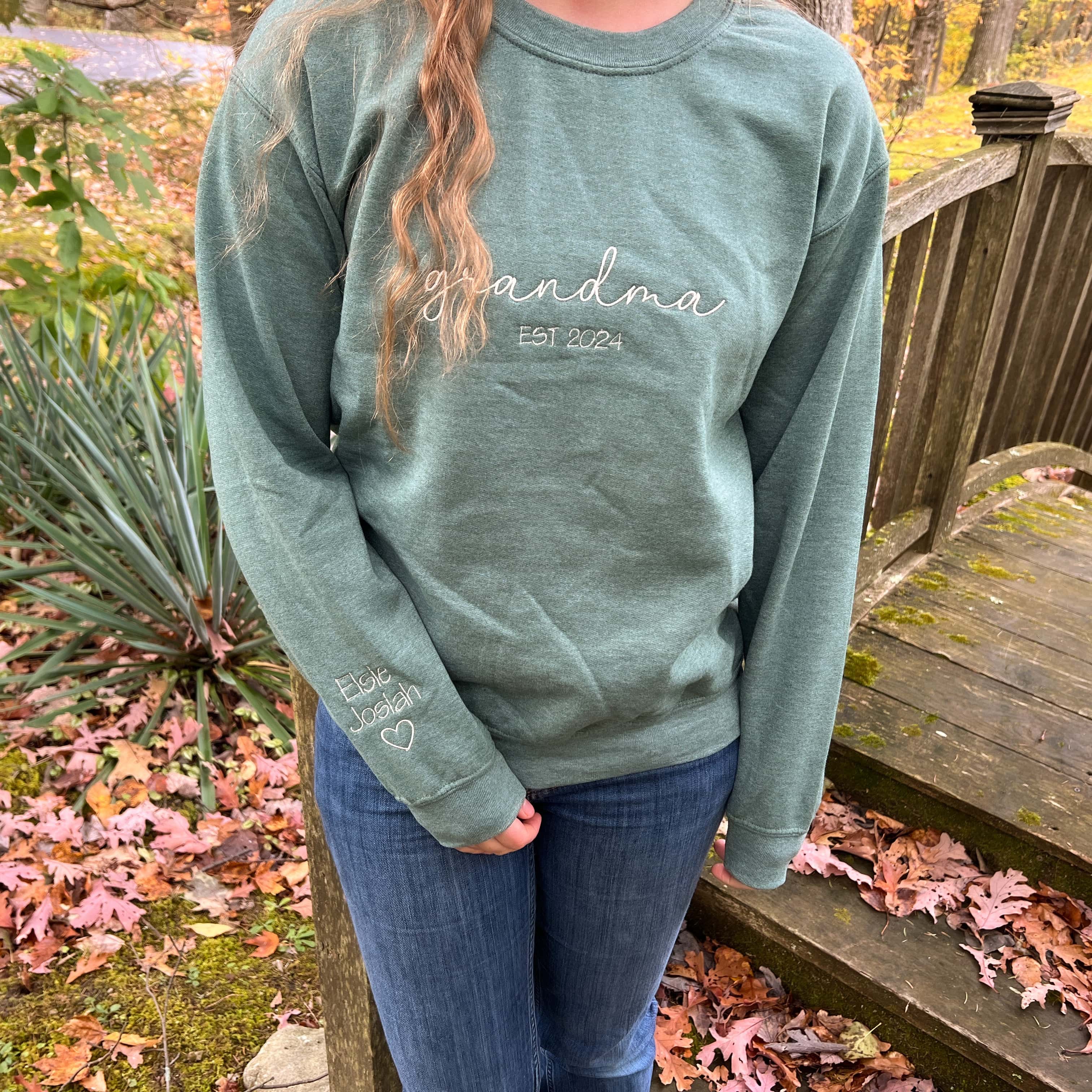 Custom Grandma Embroidered Sweatshirt Gift | Foxblossom