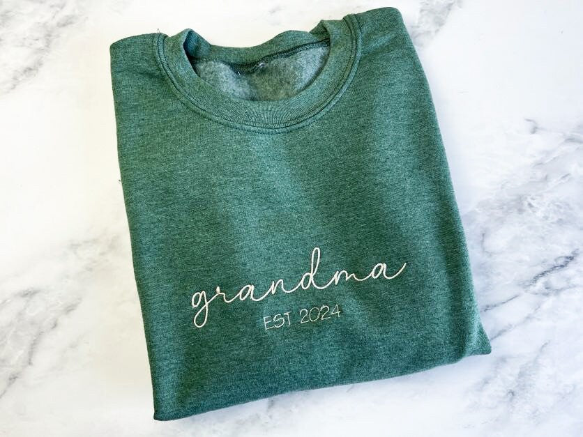 Custom Grandma Embroidered Sweatshirt