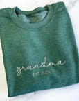 Custom Grandma Embroidered Sweatshirt