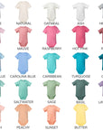Personalized onesie color chart option image featured.