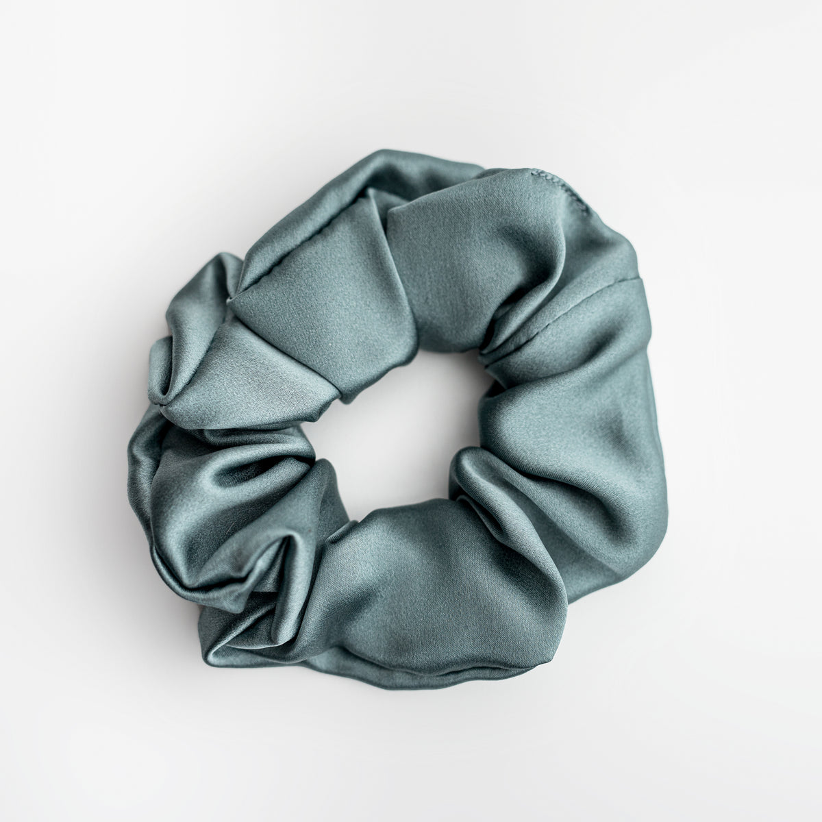 SILK SCRUNCHIE STEEL BLUE SILK SCRUNCHIE STEEL BLUE