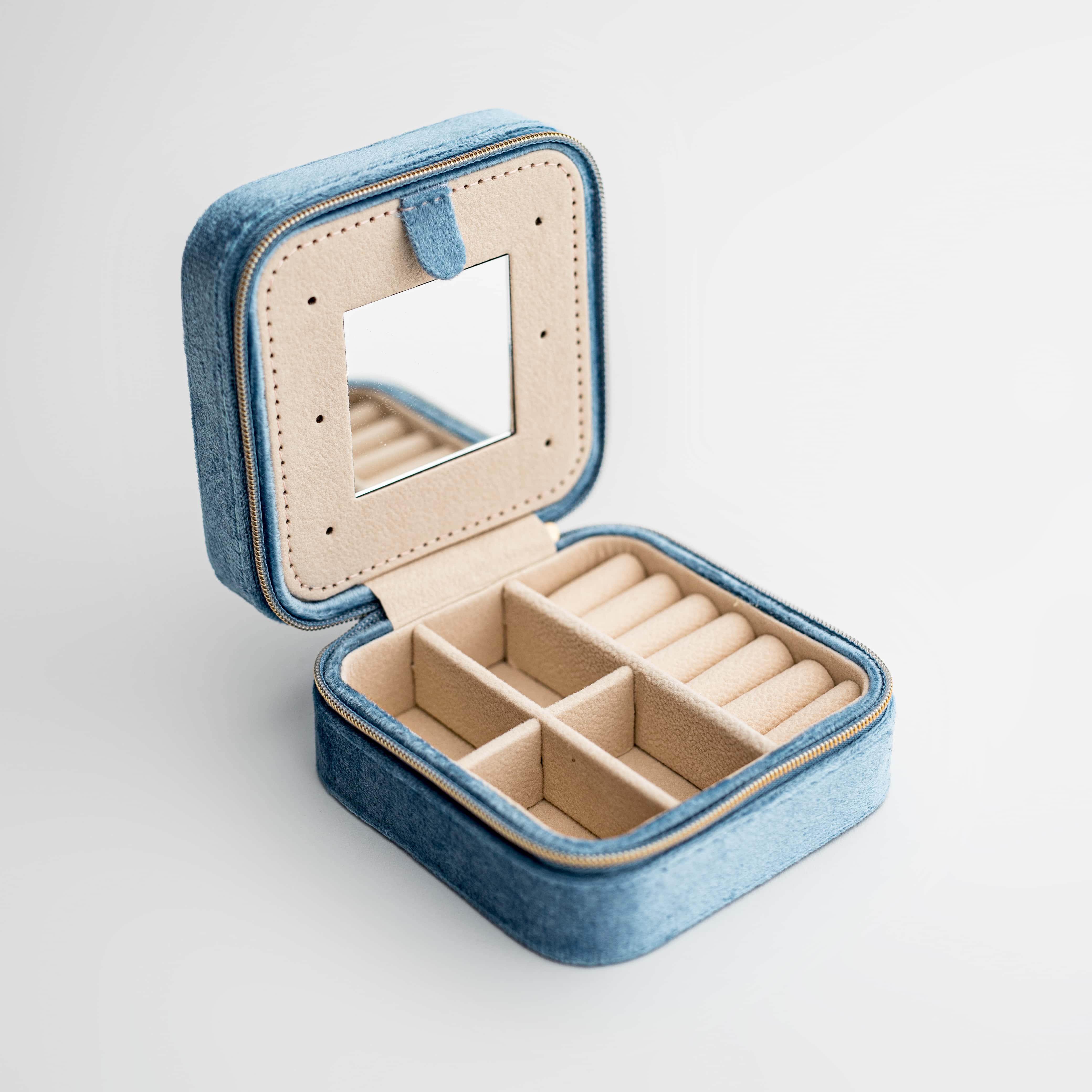 Dusty Blue Velvet Jewelry Box | Foxblossom – Foxblossom Co.