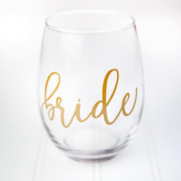 Bride Stemless Wine Glass