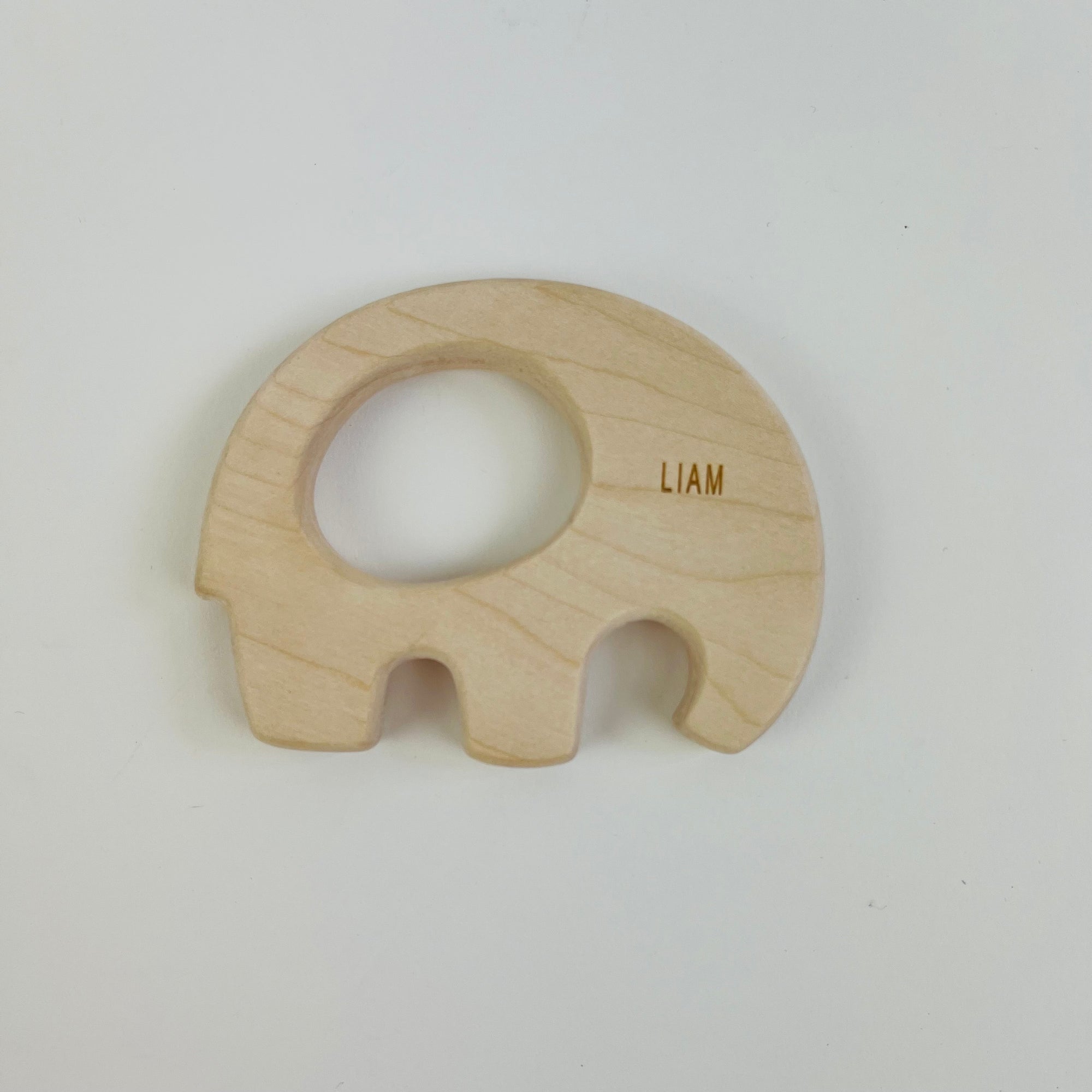 Personalized Elephant Wooden Baby Rattle