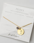 Birth Flower Necklace with Birth Stone | 18k Gold-Plated