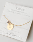Birth Flower Necklace with Birth Stone | 18k Gold-Plated