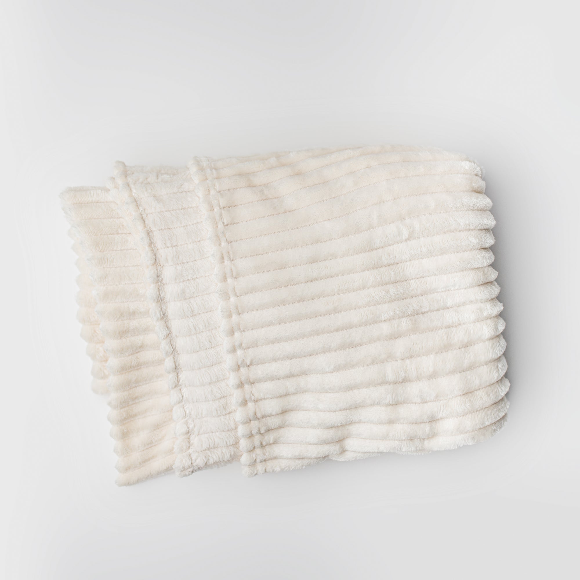 Ivory Plush Throw Blanket