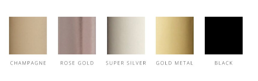 Cake topper color options chart. 