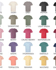 Comfort color tee color options chart.
