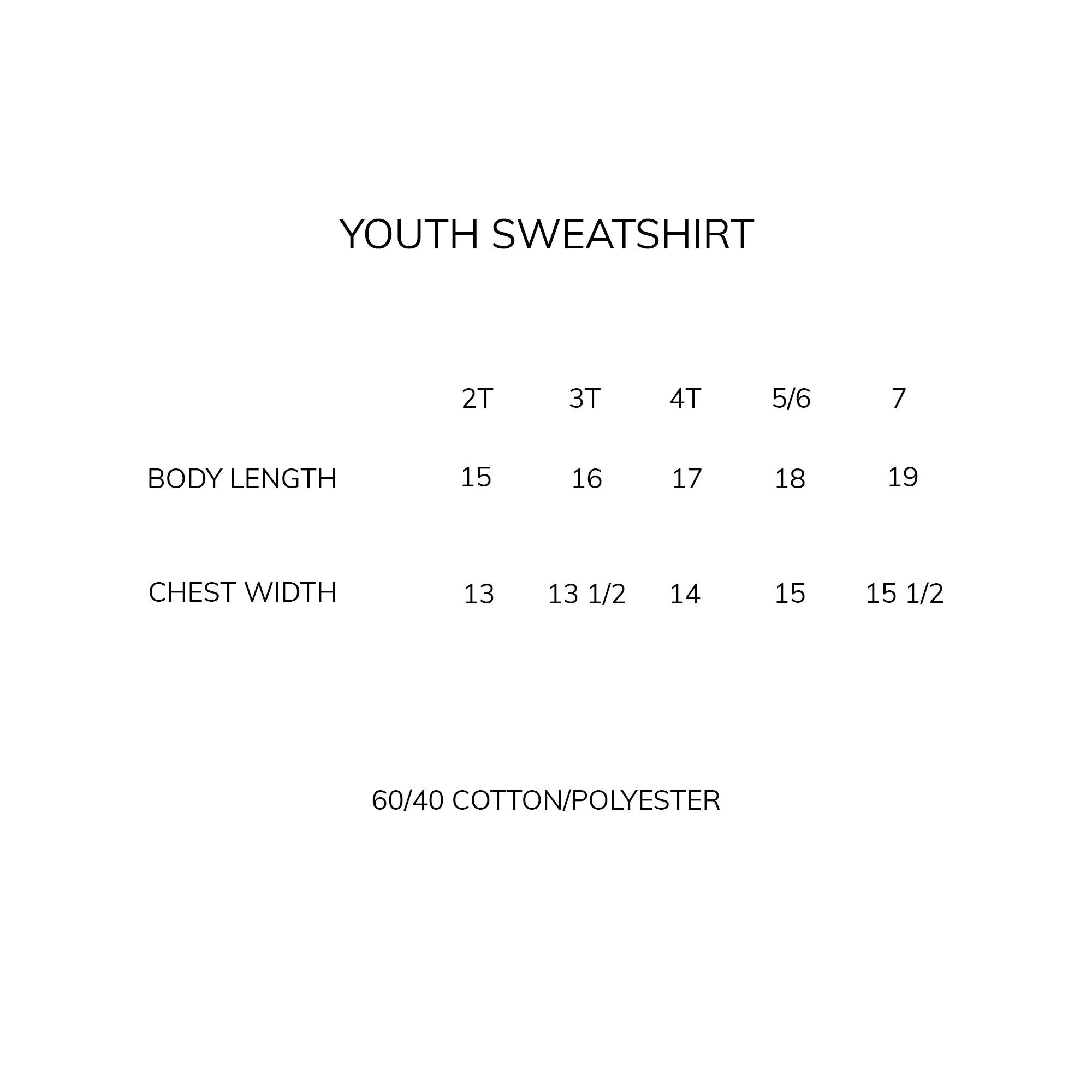 Youth sweatshirt size guide featured. 