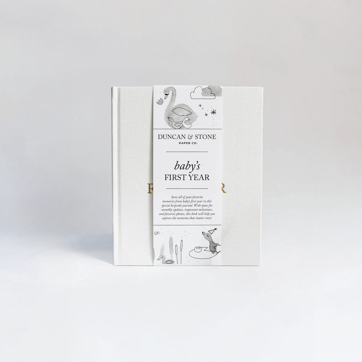 Journal for baby's first year by Duncan &amp; Stone on a white background