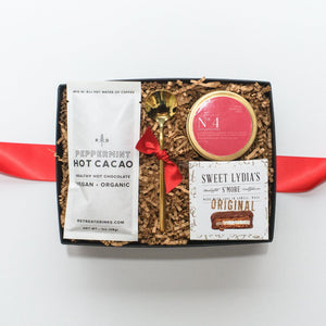 Hot Cocoa Curated Gift Box, Holiday Gift Boxes for Employees, Client Gifting, Custom Logo Corporate Gifting, Holiday Teacher Gifts, Co-Worker Gifts, Secret Santa Gift Ideas, Holiday Gift boxes
