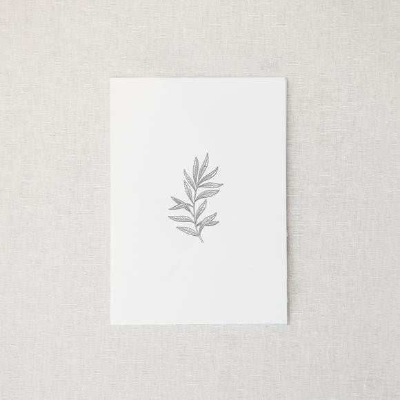 Botanical Greeting Card front view white background illustrated nature floral art card,