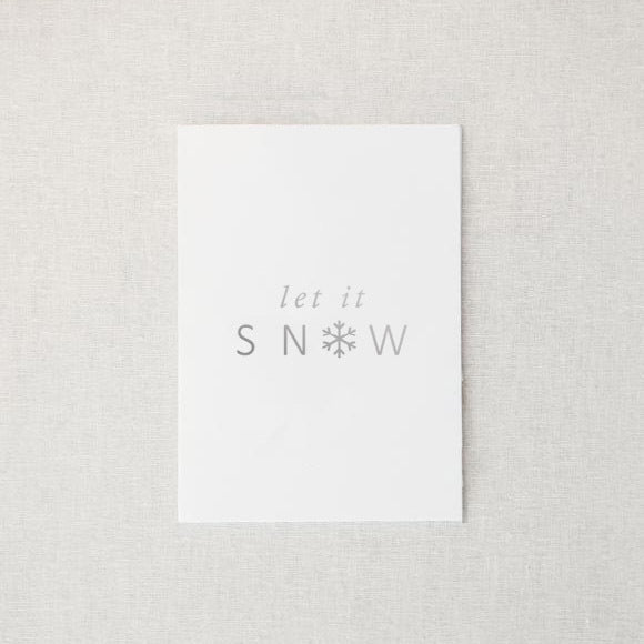 Let It Snow Greeting Card front view white background festive winter holiday christmas card.