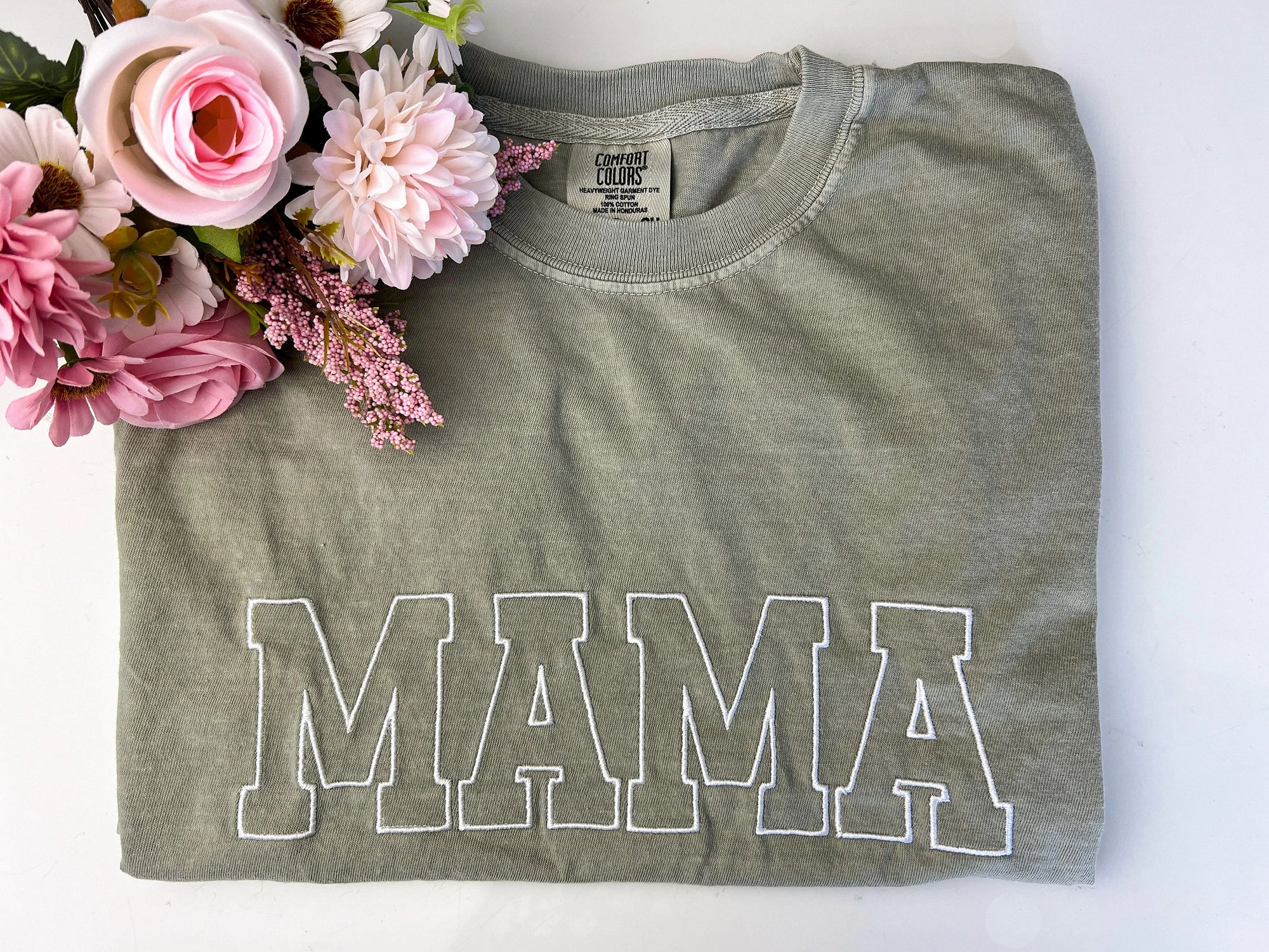 Mama Embroidered Comfort Colors Tee