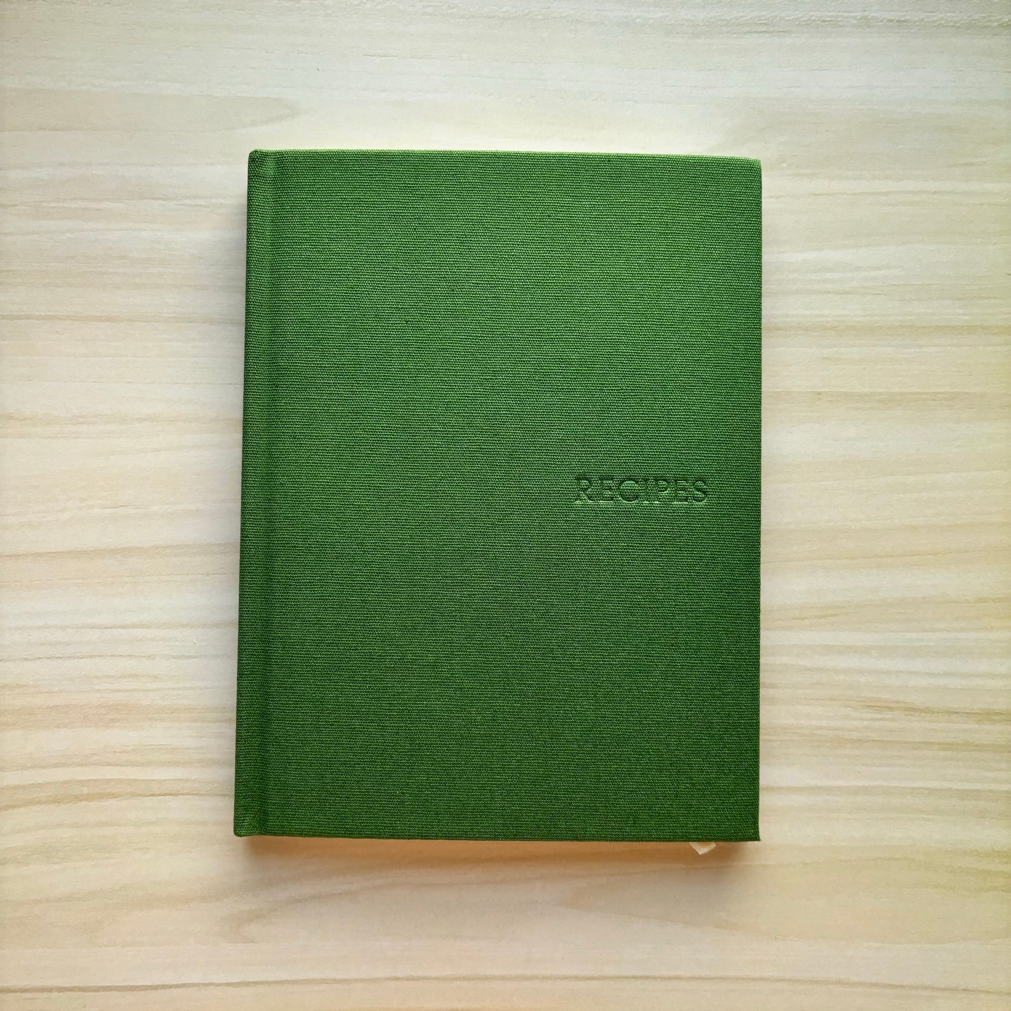 Back cover of green recipe book