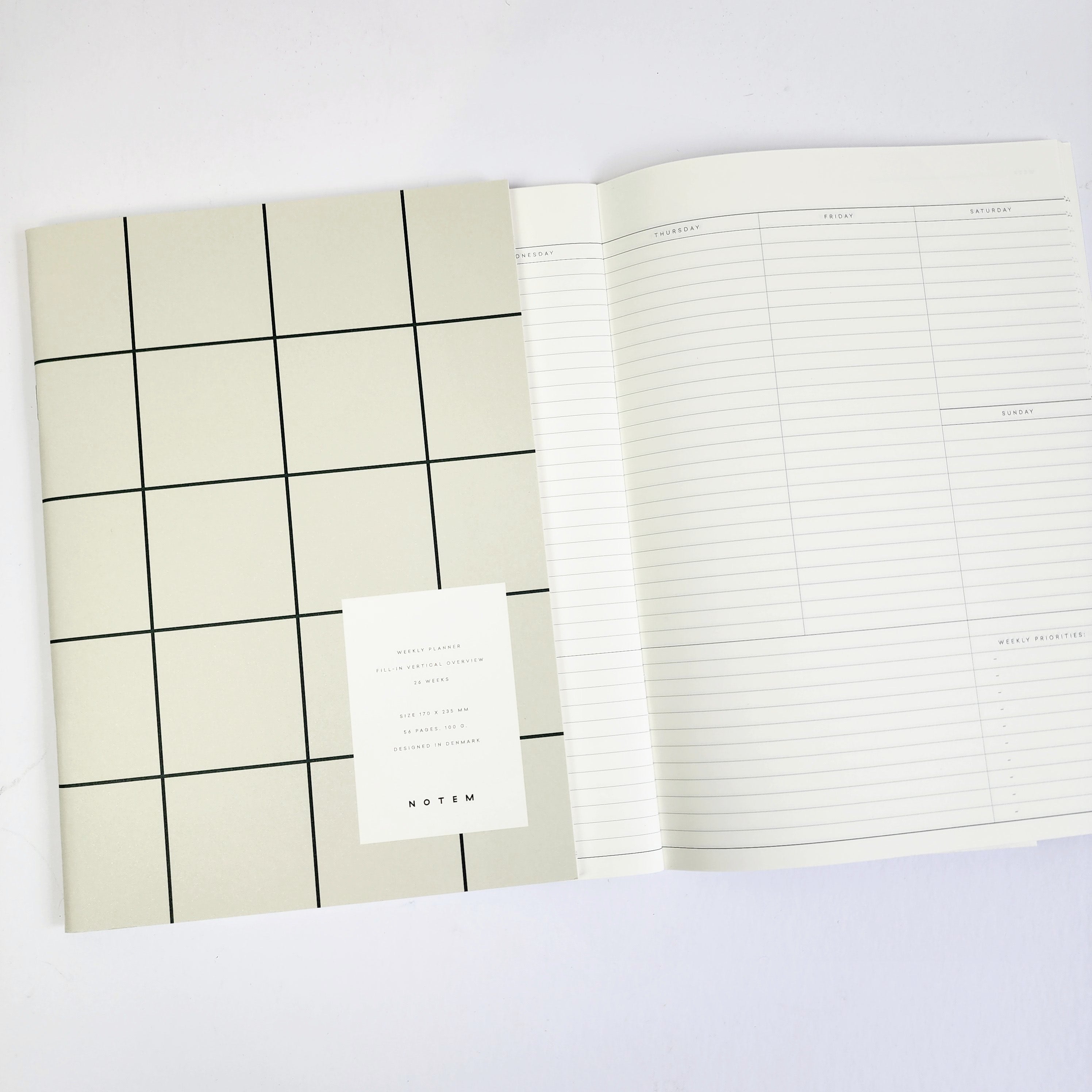 Light Grey Milo Weekly Planner Book | Foxblossom – Foxblossom Co.