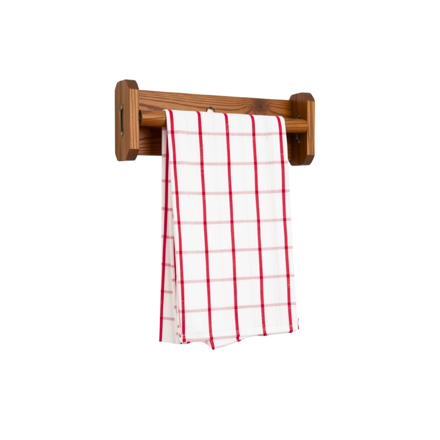 Red Grid Tea Towel
