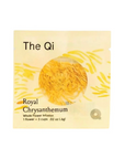 Packaging of 'The Qi Royal Chrysanthemum' with a yellow flower illustration on a light yellow background.