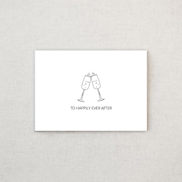 To happily ever after greeting card in a beige background. 