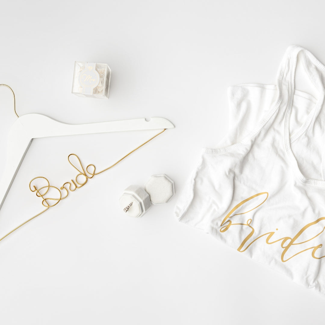
bride tank top and hanger gift set — foxblossom