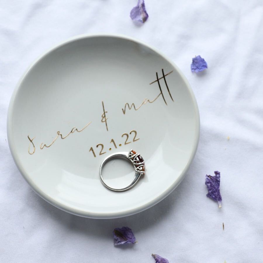 Personalized Ceramic Ring Dish