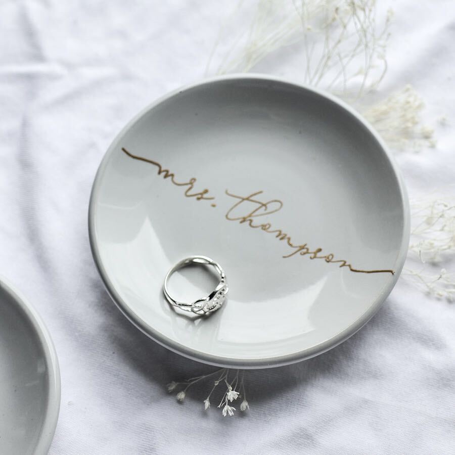 Personalized Ceramic Ring Dish