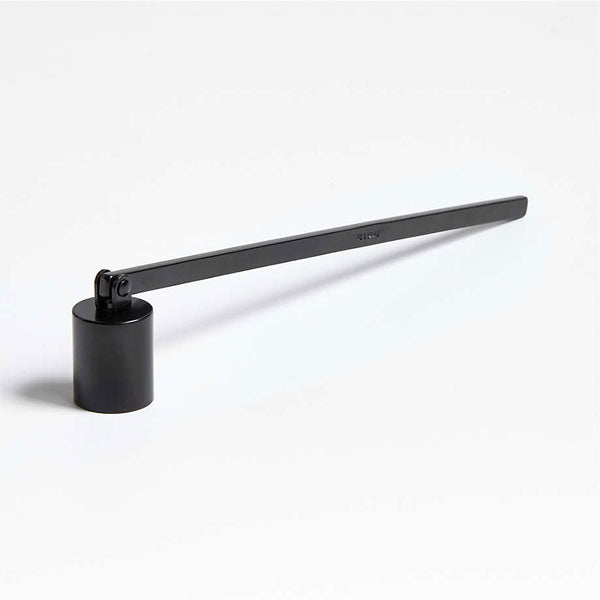 black candle snuffer featured on a white background. 