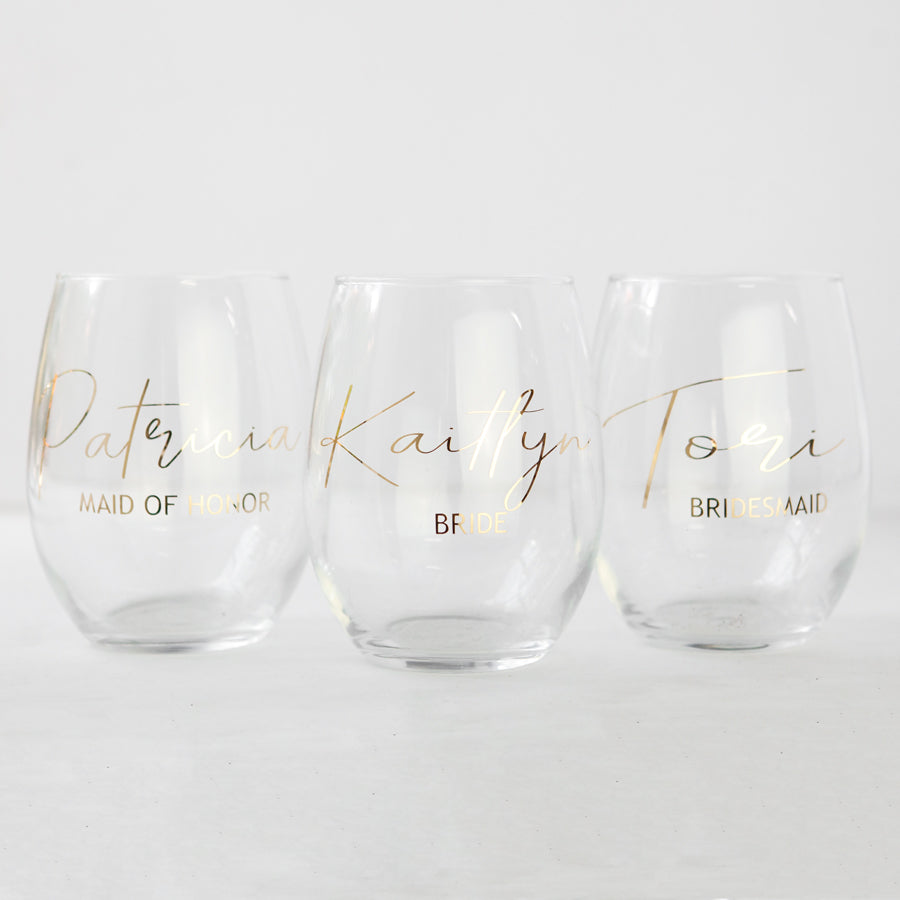 Personalized Bridal Party Glass