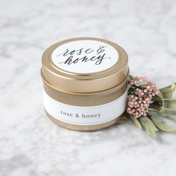 natural soy candles, hand poured small batch candles, travel candles, gold mini candles