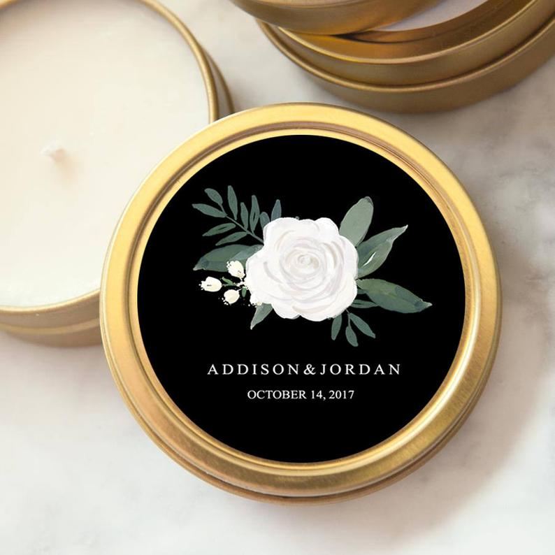Custom Wedding Favor Candle - Addison