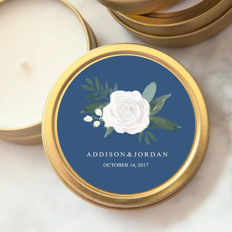 Custom Wedding Favor Candle - Addison