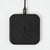 Black pebble-grain Italian leather wireless charging pad, and cord