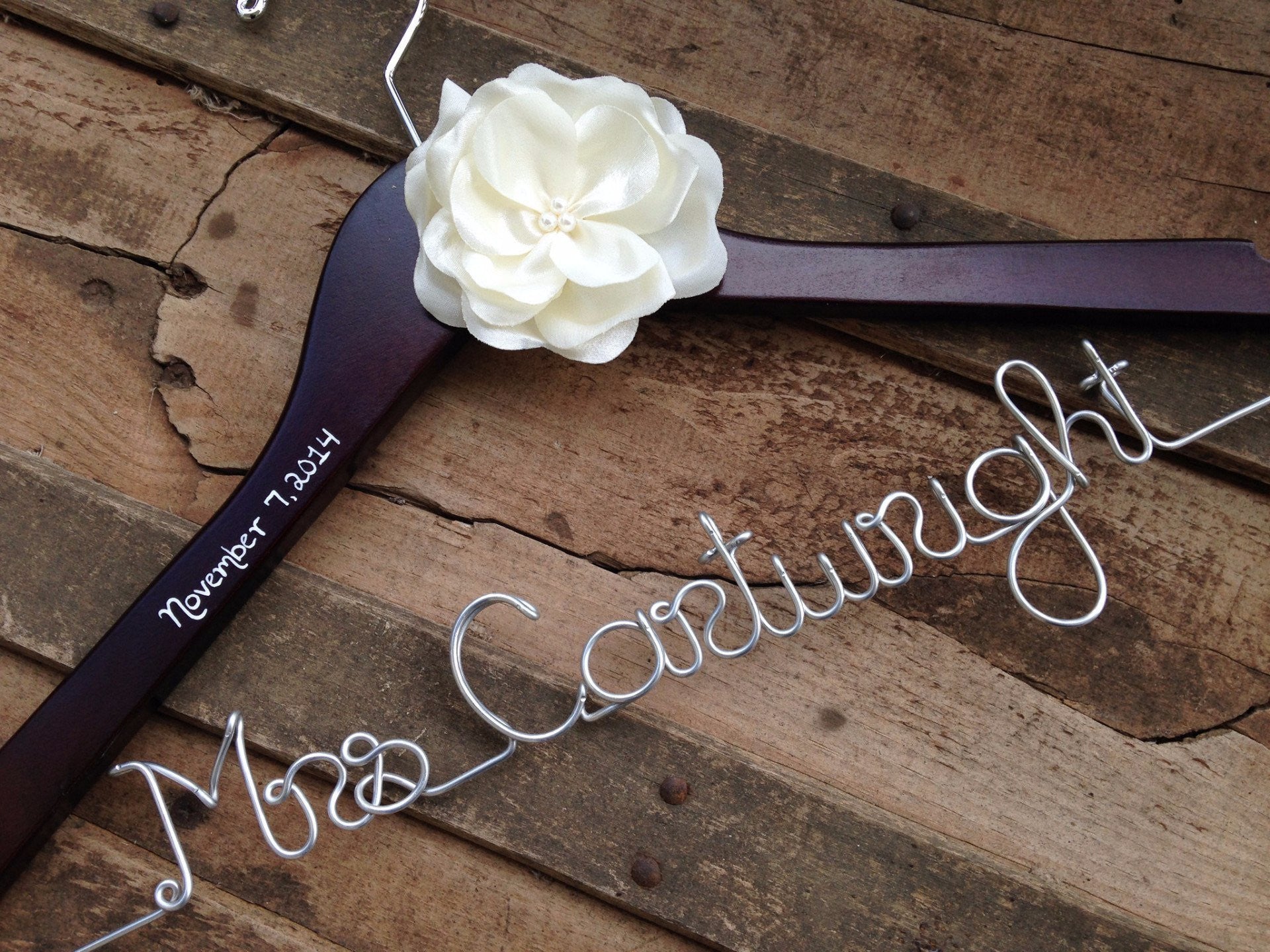 Personalized Bride Hanger, Wedding Hangers, Bridal Shower Gifts -  Foxblossom Co.