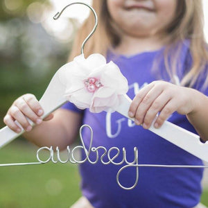 custom flower girl dress hanger, flower girl gifts, personalized bridesmaid hangers, bridal party gifts
