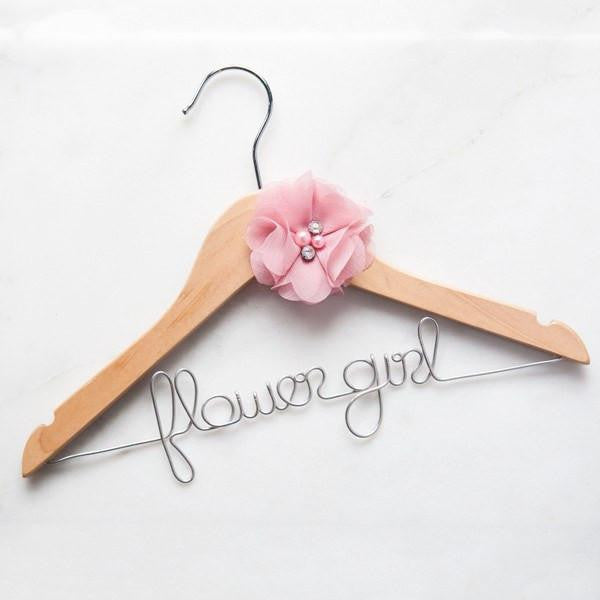 custom flower girl dress hanger, flower girl gifts, personalized bridesmaid hangers, bridal party gifts