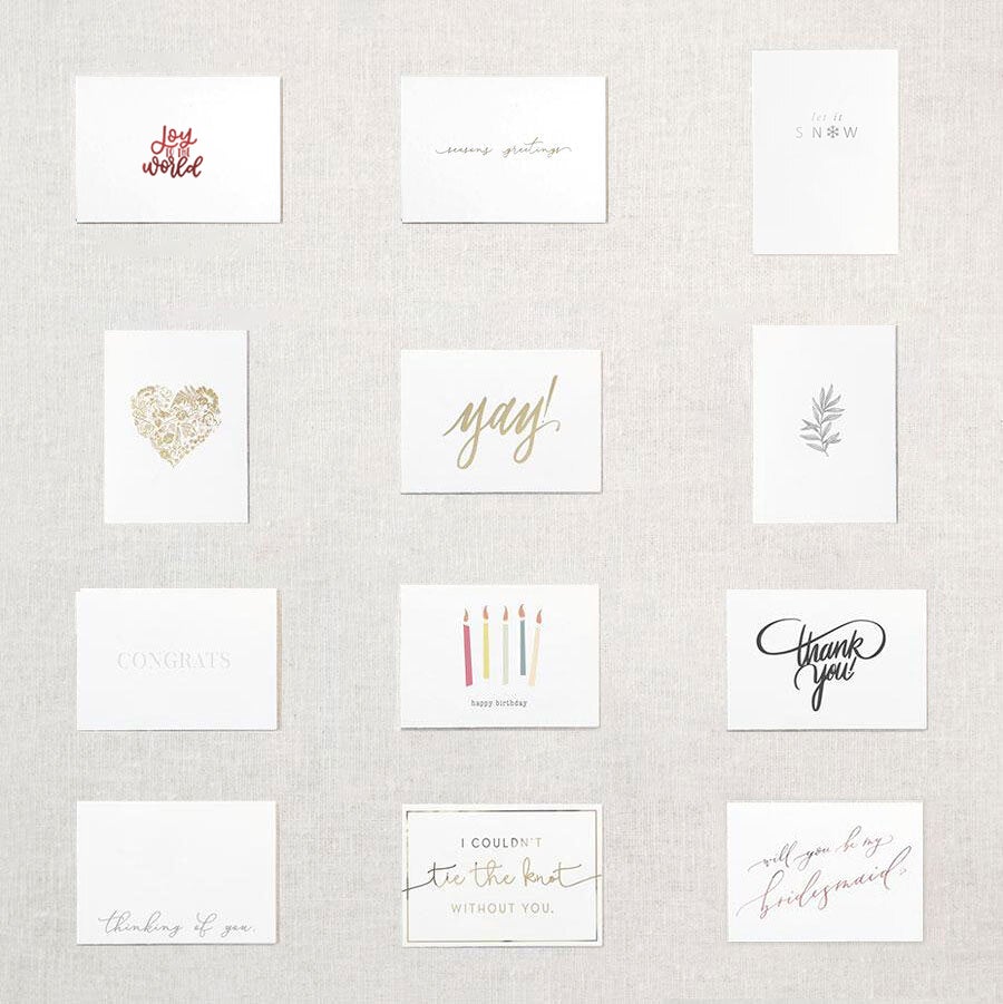 Foxblossom Gretting cards options chart. 