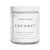 herbivore coconut milk bath soak white powder in clear glass jar with white label and lid