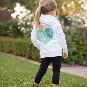 zip up flower girl hoodie, best flower girl gifts, personalized