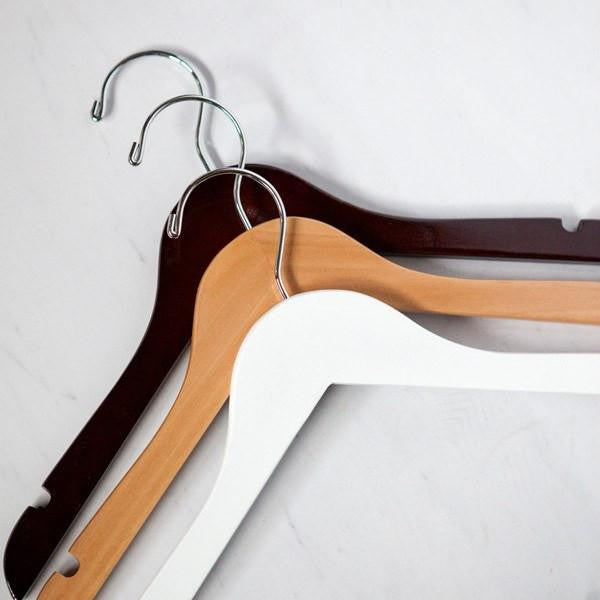 Flower Girl Hanger color options dark wood, light wood , and white.