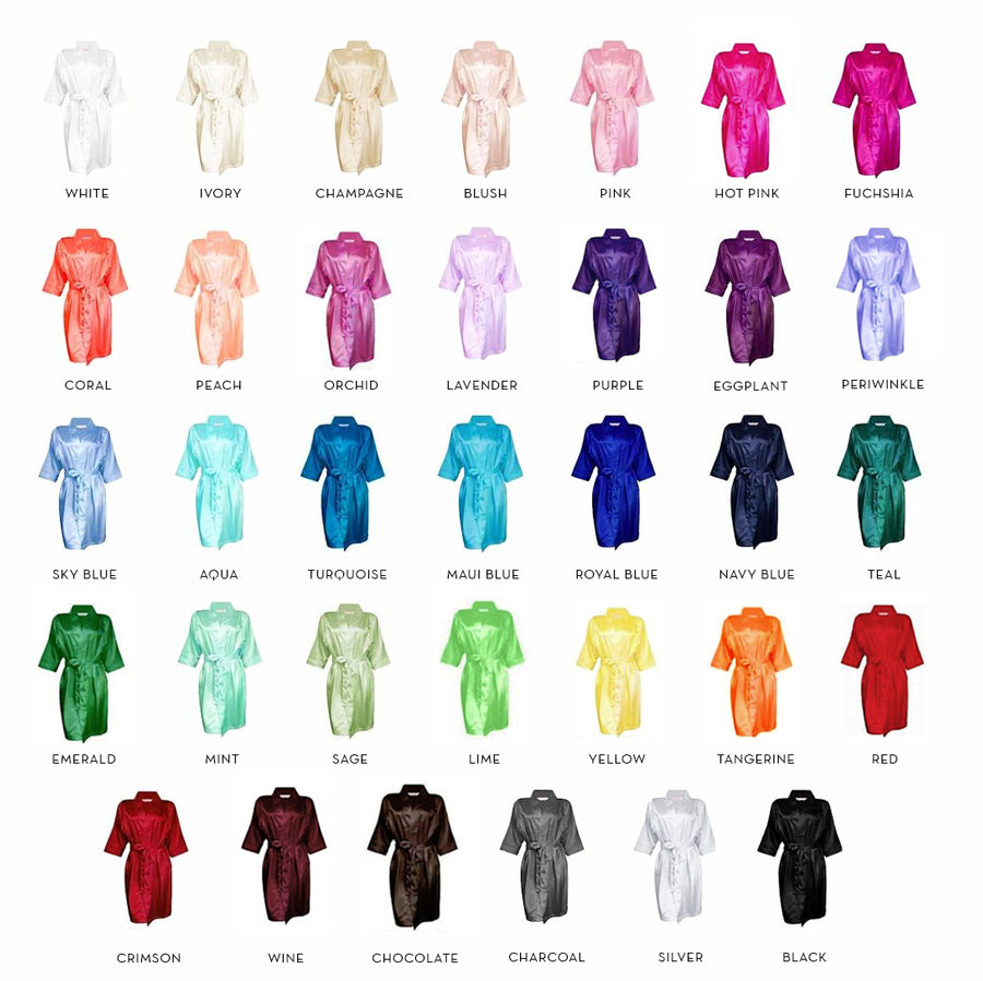 Personalized Embroidered Satin Robe